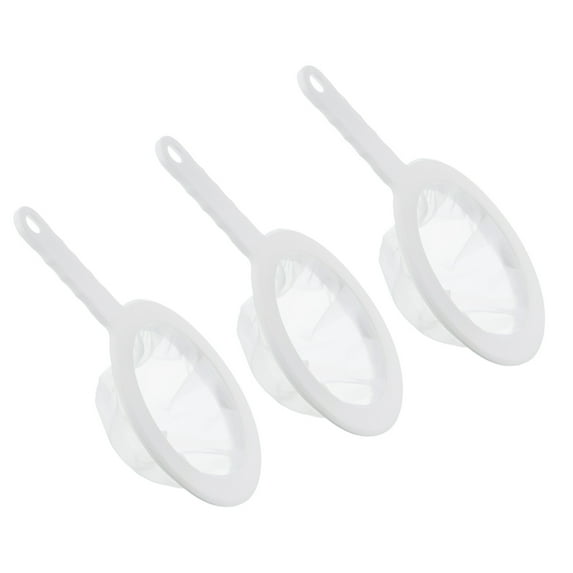 Uxcell 9"x6" 450 Mesh Food Filter Strainer Kitchen Fine Mesh Sieve Strainers with Handle White 3 Pack
