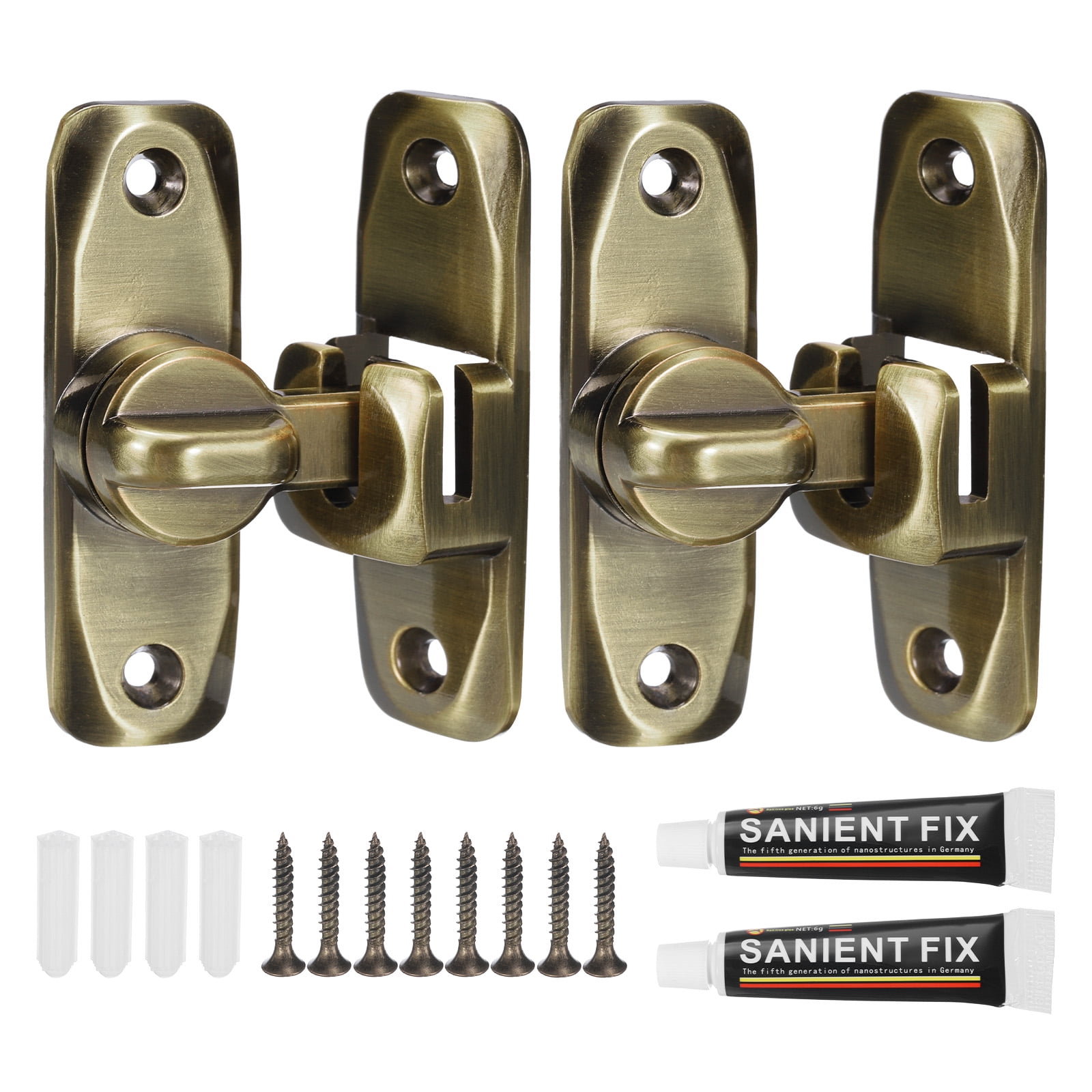 No-Drill Barn Door Lock - 90/180 Degree Flip Gate Sliding Latch For Cabinet, Sliding & Barn Doors