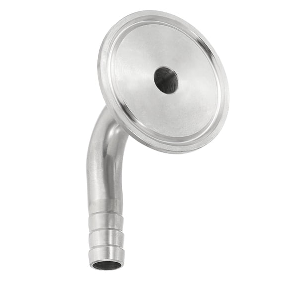 Uxcell 90 Degree Elbow Tri Clamps Hose Barb, Hose Barb Pipe Fitting 0.5 in Tube 50.5MM Ferrule (1.5" Tri Clamps) 304 Stainless Steel for Brewery Winery Food Processing Equipment