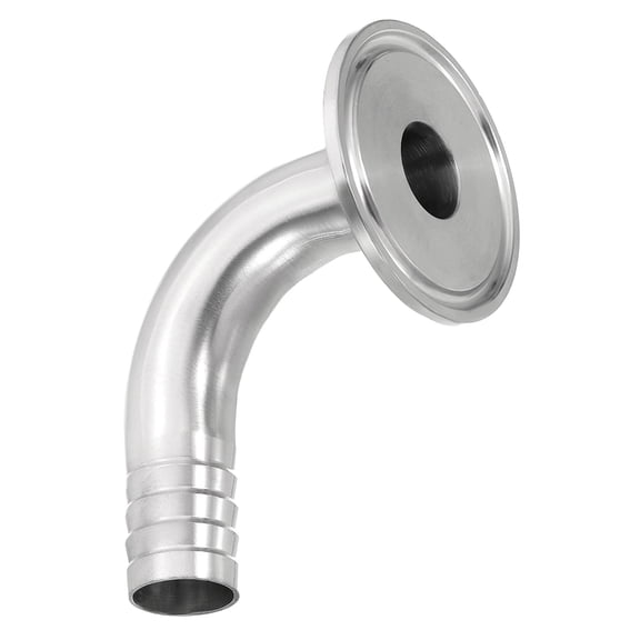 Uxcell 90 Degree Elbow Tri Clamps Hose Barb, Hose Barb Pipe Fitting 3/4 in Tube 50.5MM Ferrule (1.5 Tri Clamps) 304 Stainless Steel for Brewery Winery Food Processing Equipment
