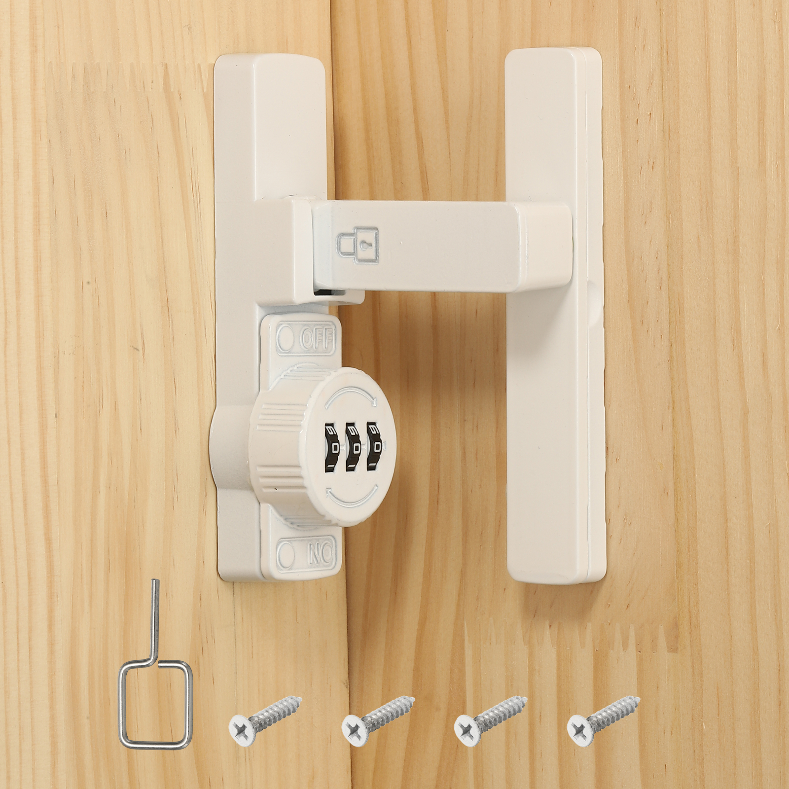 Uxcell 90 Degree Flip Sliding Barn Door Lock Mechanical Keyless 3 Digit ...