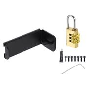 Uxcell 90 Degree Hasp Latch, 3 Inch Alloy Steel Right Angle Padlock Clasp Door Hasp Latch Lock with Screws Coded Lock for Push Sliding Barn Shed Door Cabinet Closet, Black