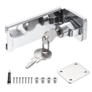 Uxcell 90 Degree Hasp Latch, 3 Inch Alloy Steel Right Angle Padlock Clasp Door Hasp Latch Lock with Screws One-Piece Lock for Push Sliding Barn Shed Door Cabinet Closet, Silver Tone