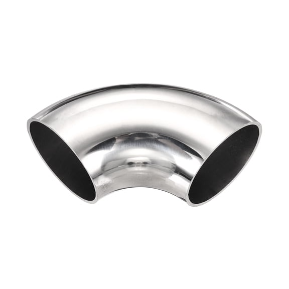 Uxcell 90 Degree Mandrel Bend Elbow (2" OD) -304 Stainless Steel Bend Tube Exhaust Elbow Pipe 2mm Wall Thickness, Stable Car Modified Exhaust System, Fits Stair Handrail