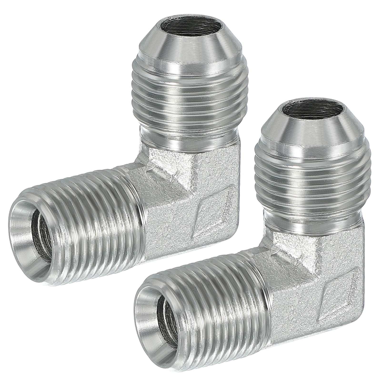 Raccord Hydraulique 2 Pièces - 7/16 Mâle JIC X 3/8 Mâle R, Acier Carbone (Conduite Frein, Huile, Air)