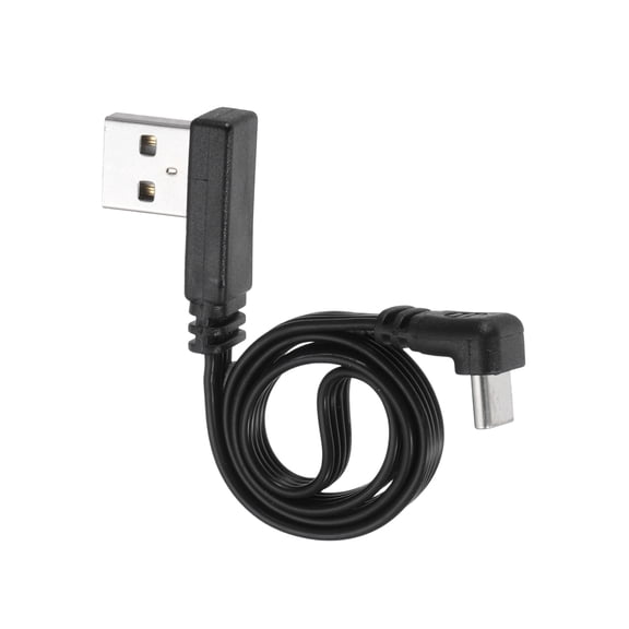 Uxcell 90 Degree USB A to USB C Cable 11.8 Inch Right Angle USB A Male to Male Type C Cable Silicone 480Mbps Speed Type-C Flat Cables for Phone Tablet Laptop Car Chargers