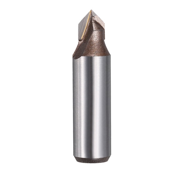Uxcell 90 Degree V Groove Router Bit 1/2" Shank 9.5mm Dia, 50mm Long Carbide Chamfer Bit, 2 Flutes V Shaped Router Bit, for CNC Woodwork, Smooth Chip Removal