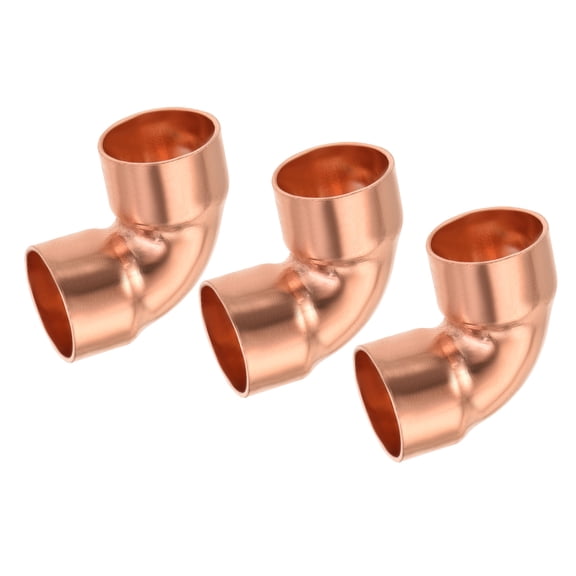 Uxcell 90 Degrees Elbow Copper Pipe Fitting Brazing Connection for HVAC Cooling Equipment 5/8 Inch