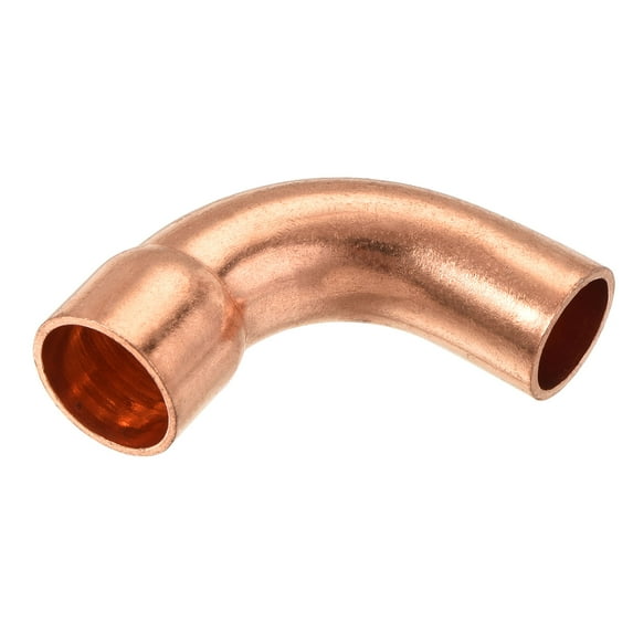 Uxcell 90 Degrees Elbow Copper Pipe Fitting Short Turn Brazing Connection 1/2 Inch ID for Cooling Solar Equipment