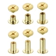 thumbnail image 1 of Uxcell 90 Pack Chicago Screw Rivet Metal Phillips Head Binding Post Stud for Leather Bookbinding, 6 Sizes, Gold Tone, 1 of 6