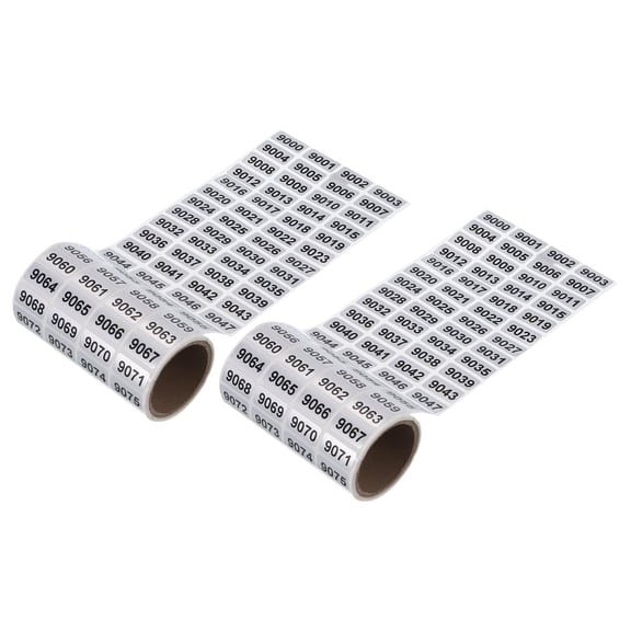 Uxcell 9000 to 9999 Consecutive Number Stickers Inventory Label Black Numbers for Warehouse Numbering, Total 2000pcs
