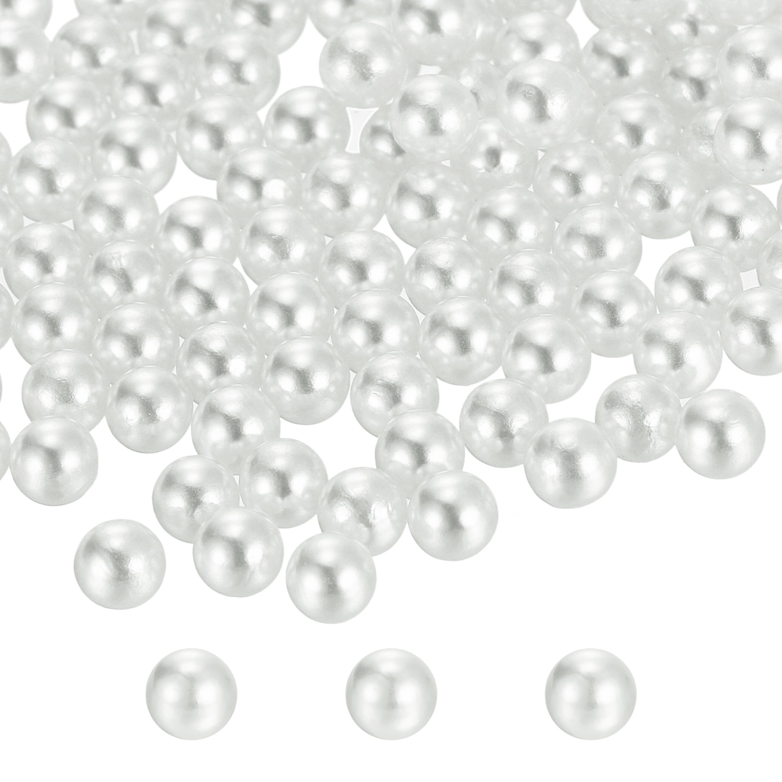 Uxcell 9000pcs 4mm White Pearl Beads ABS Faux Pearls Vase Fillers 300g Ornaments Filler for Crafts
