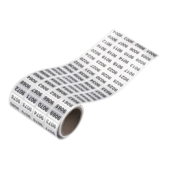 Uxcell 9001 to 9999 Consecutive Number Stickers Inventory Label Black Numbers for Numbering Classification