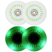Uxcell 90A PU Light Up Inline Skate Wheels 80mm LED Flashing Inline Roller Wheels Green 4Pcs
