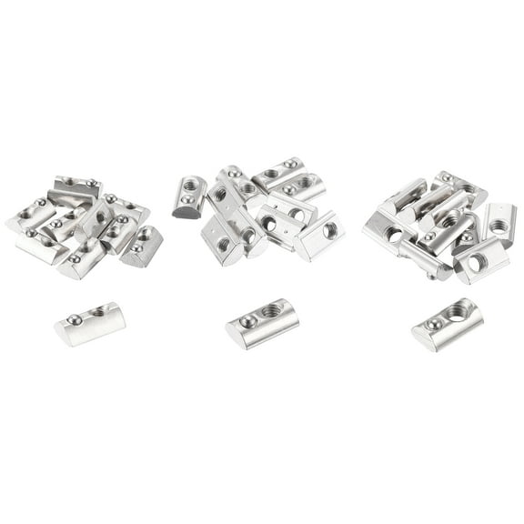 Uxcell 90Pcs M3/M4/M5 T Spring Nuts Half Round T Slot Nut Assortment Kit 2020Series