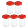 thumbnail image 1 of Uxcell 90mL Sample Cups Sample Containers Leak Proof Screw Cap for Lab Home Red 5 Pack, 1 of 6
