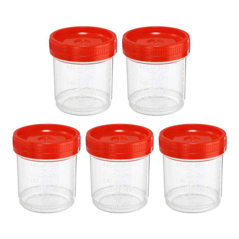 Uxcell 150mL Sample Cups Sample Containers Leak Proof Screw Cap for Lab  Home Red 2 Pack