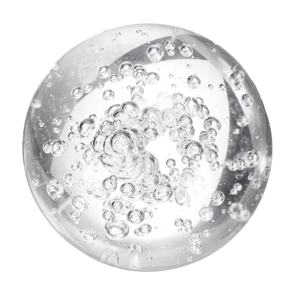 Uxcell 90mm/3.5" Crystal Sphere Ball Bubble Glass Solid Decorative Sphere Crystal Ball Prop Ornament for Feng Shui Divination Tabletop Fountain Decoration, Clear