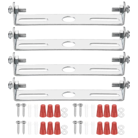 Uxcell 90mm (3.54") Universal Light Fixture Mounting Bracket Kit, Light Crossbar Round Ceiling Plate with Screw 4 Set