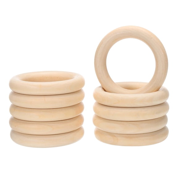 Wooden Rings for Crafting, Natural Wood Rings Unfinished for DIY Projects 90 x 15 mm