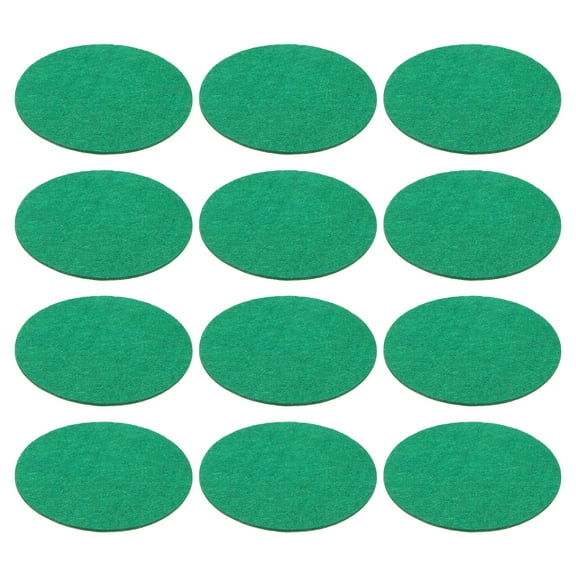 Uxcell 90mm Air Hockey Mallet Felt Pads, Air Hockey Felt Pushers Pads Replacement, Green, 12 Pack