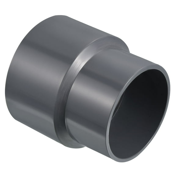 Uxcell Polyvinyl Chloride Reducer Pipe Fitting 3.54 inch x 2.95 inch Straight Coupling Adapter Connector Gray