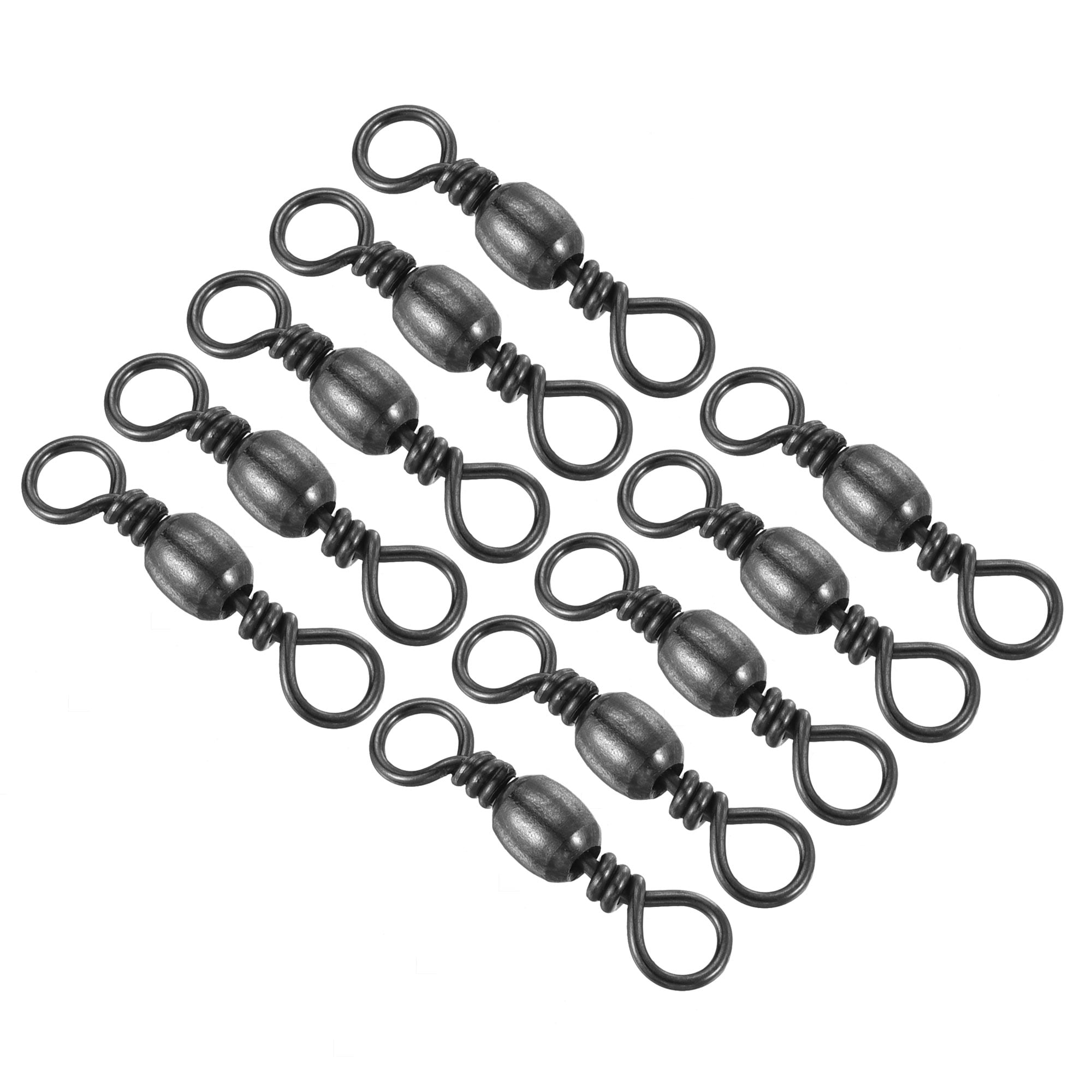 Uxcell 99LBS Stainless Steel Fishing Barrel Swivels, Black 50 Pack 