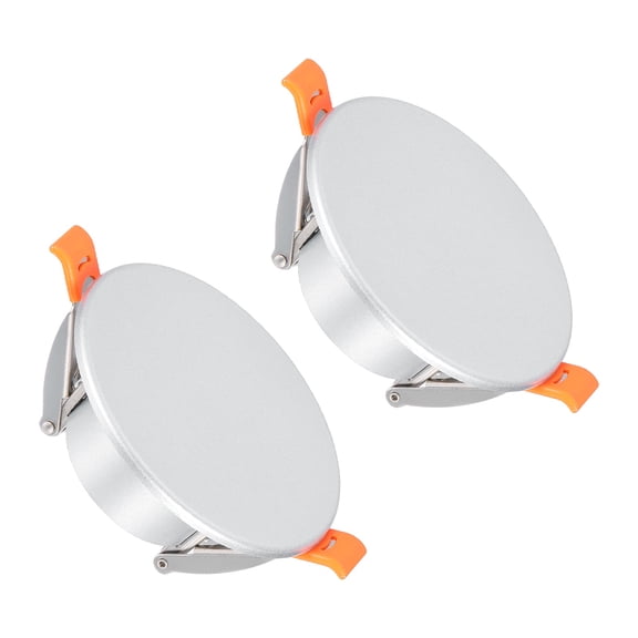 Uxcell 94mm / 3.7" Diameter Spring Ceiling Hole Cover Plate, 2 Pack Downlight Hole Trim Wall Mount Decorative Cap Access Panel for 2.2-3.4" Round Ceiling and Wall Openings, Silver