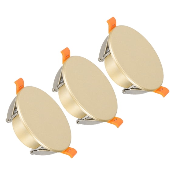Uxcell 94mm / 3.7" Diameter Spring Ceiling Hole Cover Plate, 3 Pack Downlight Hole Trim Wall Mount Decorative Cap Access Panel for 2.2-3.4" Round Ceiling and Wall Openings, Golden