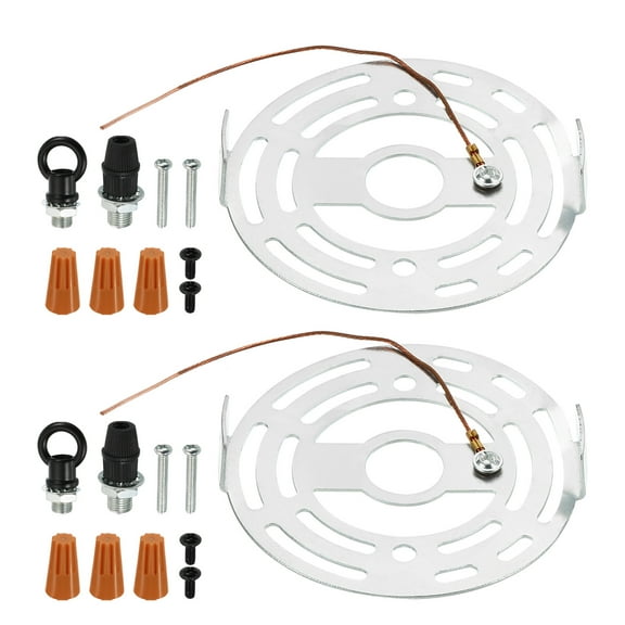 Uxcell 95mm Dia. Round Ceiling Light Plate Kit Lighting Fixture Mounting Bracket Steel Crossbar Plate 2 Set