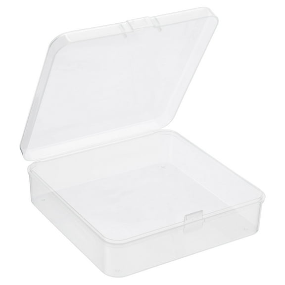 Uxcell 95x28mm Plastic Square Clear Storage Container Box with Lid, 6 Pack