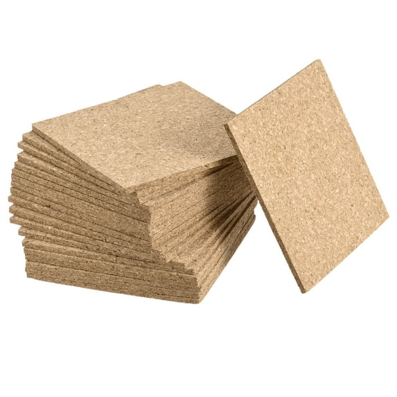 Uxcell 95x95x3mm Square Coasters Cork Cup Mat Pad for Tableware 40 Pack