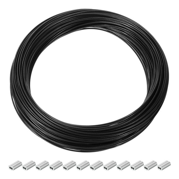 Uxcell 98.4 Feet Picture Hanging Wire Kit, Coated Cable 304 Stainless Steel Rope 0.04" Dia.