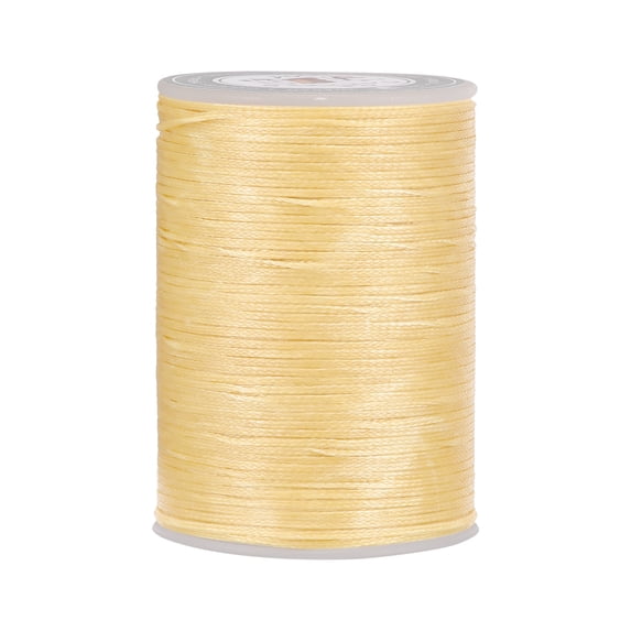 Uxcell 98 Yards 150D/0.8mm Leather Sewing Thread Polyester Waxed Cord, Peach Yellow