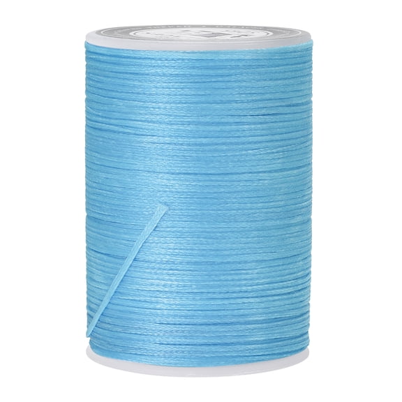 Uxcell 98 Yards 150D/0.8mm Leather Sewing Thread Polyester Waxed Cord, Sky Blue