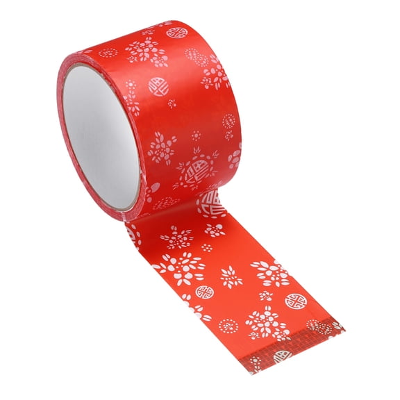 Uxcell 98 ft Chinoiserie Flower Washi Tape, Washi Tape Stickers Bulletin Board Borders Decorative Sticker for DIY Craft Blackboard Scrapbook Office Home Decor, Red Fortune Knot Blue