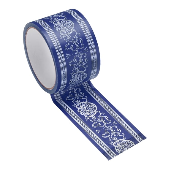 Uxcell 98 ft Chinoiserie Flower Washi Tape, Washi Tape Stickers Bulletin Board Borders Decorative Sticker for DIY Craft Blackboard Scrapbook Office Home Decor, Blue Jade Ornament