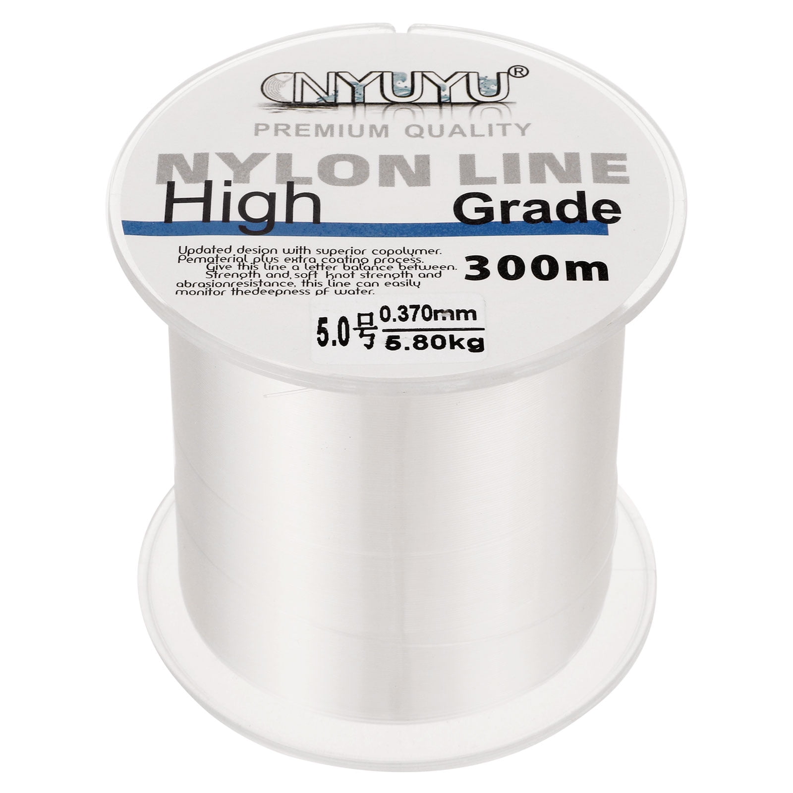 Uxcell 984FT 13lb 5.0# Fluorocarbon Coated Monofilament Nylon Fishing Line  String Wire Clear 