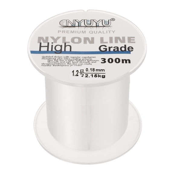 Uxcell 984FT 5lb 1.2# Fluorocarbon Coated Monofilament Nylon Fishing Line String Wire Clear