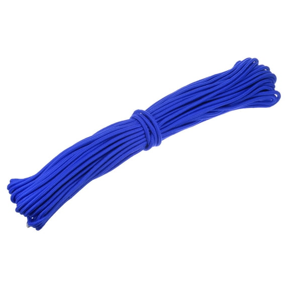 Uxcell 98Ft 1/4 Inch (6mm) Diamond Braided Polypropylene Rope Suitable for Flagpole Camping Crafting, Blue