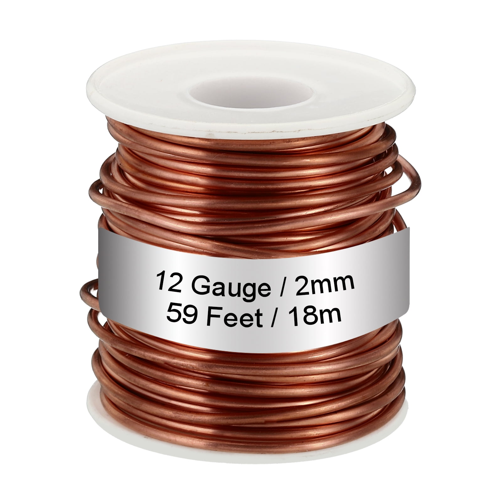Uxcell 99.9% Soft Copper Wire, 12 Gauge/2mm Diameter 59 Feet/18m 1.1 Pound  Spool Pure Copper Wire 
