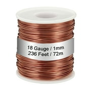 Uxcell 99.9% Soft Copper Wire, 18 Gauge/1mm Diameter 236 Feet/72m 1.1 Pound Spool Pure Copper Wire
