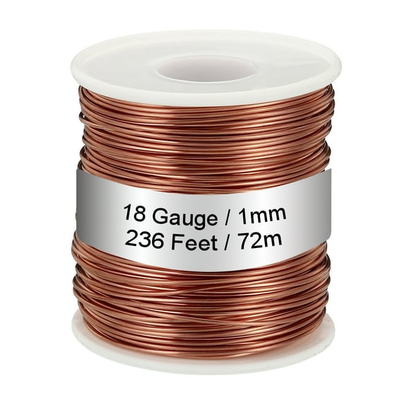 Uxcell 99.9% Soft Copper Wire, 18 Gauge/1mm Diameter 236 Feet/72m 1.1 Pound Spool Pure Copper Wire