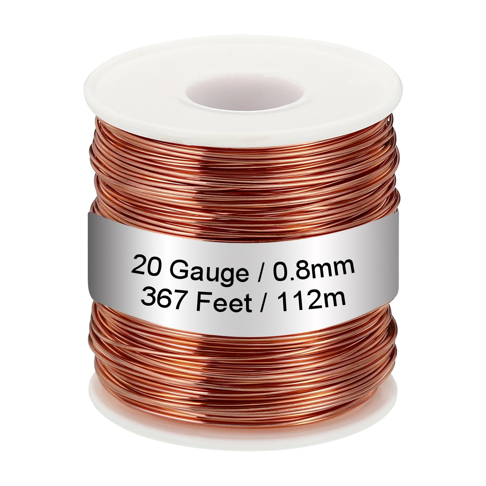 Uxcell 99.9% Soft Copper Wire, 20 Gauge/0.8mm Diameter 367 Feet/112m 1.1  Pound Spool Pure Copper Wire 