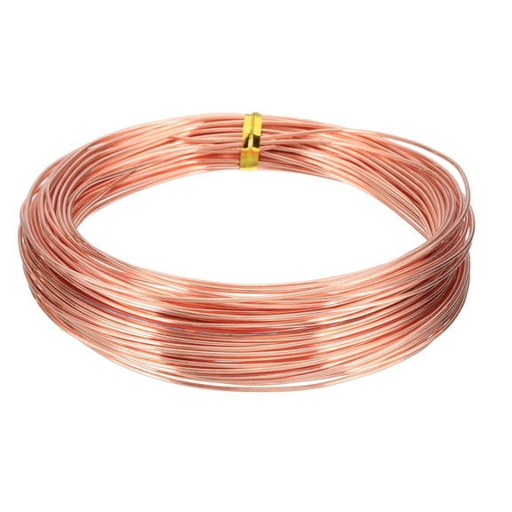 Uxcell 99.9% Solid Bare Pure Copper Wire Soft 1 Pack 52Ft (16m) 17 Gauge (1.1mm)