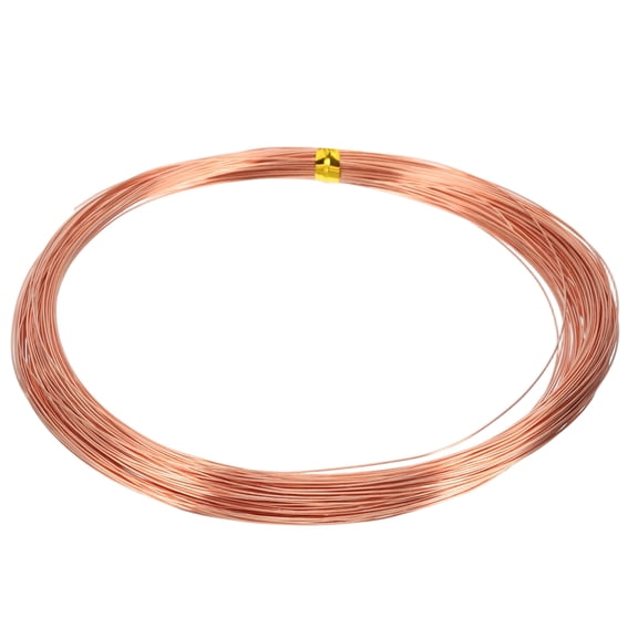 Uxcell 99.9% Solid Bare Pure Copper Wire Soft 1 Pack 79Ft (24m) 28 Gauge (0.3mm)