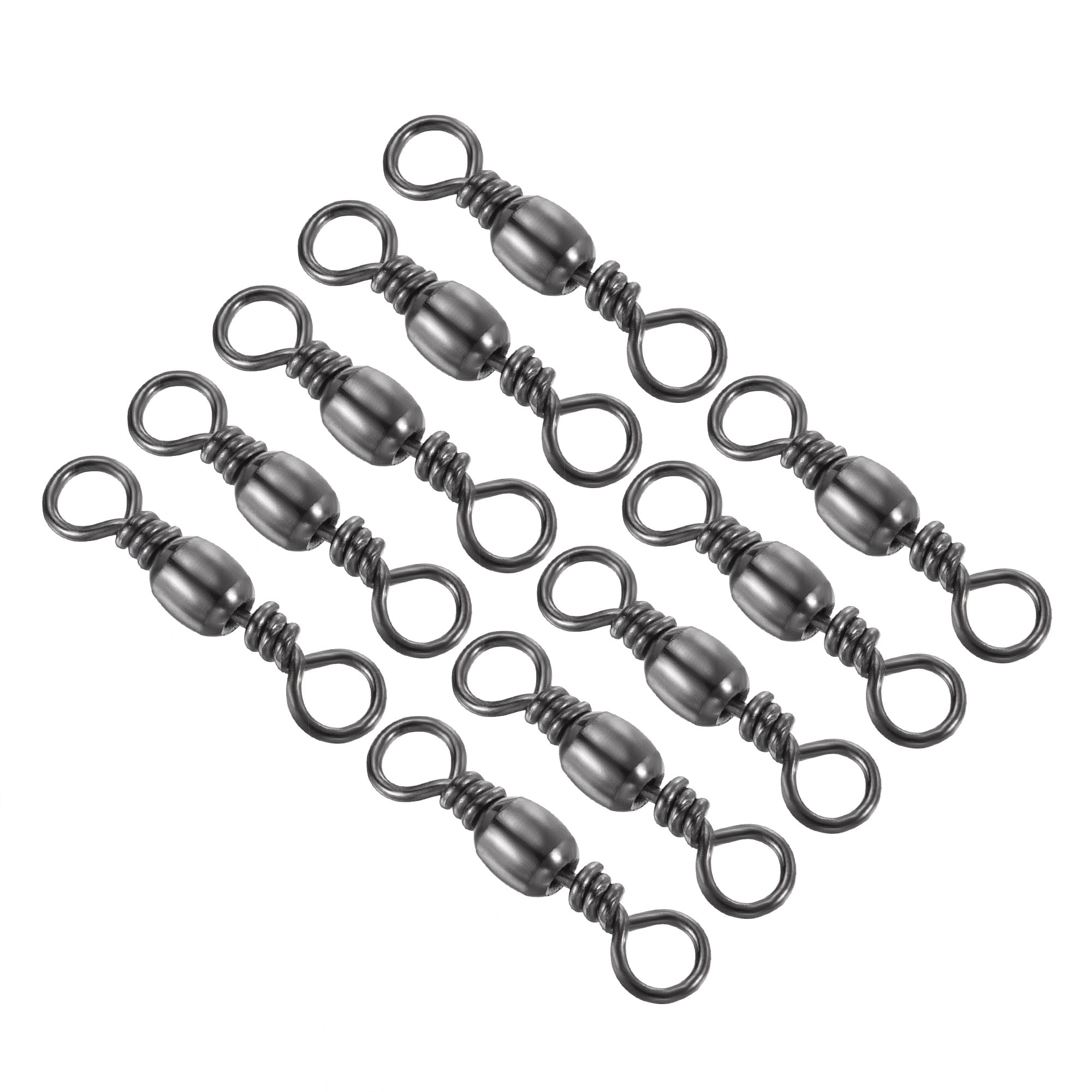 Uxcell 99LBS Stainless Steel Fishing Barrel Swivels, Black 50 Pack 
