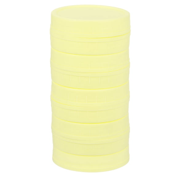 Uxcell 9Pack Mason Jar Lid, Wide Mouth Plastic Lid with Silicone Rings, Beige