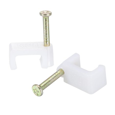 Uxcell 9mm Dia PVC White Round Cable Clips with Steel Nail 160 Pack