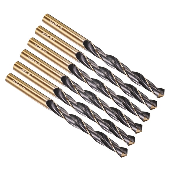 Uxcell 9mm Drill Bit, Jobber Straight Shank M2 High-Speed Steel 135° for Stainless Steel Hard Metal - 6 Pack